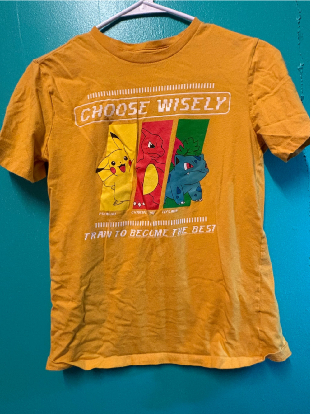 Boys Old Navy Pokemon Graphic Tee Shirt Yellow XL